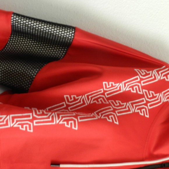 LF the Brand cropped zip up jacket, stand up collar w/ drawstring, mesh accents - Picture 6 of 8